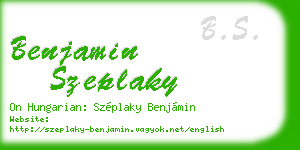 benjamin szeplaky business card