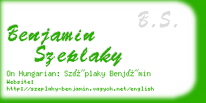 benjamin szeplaky business card